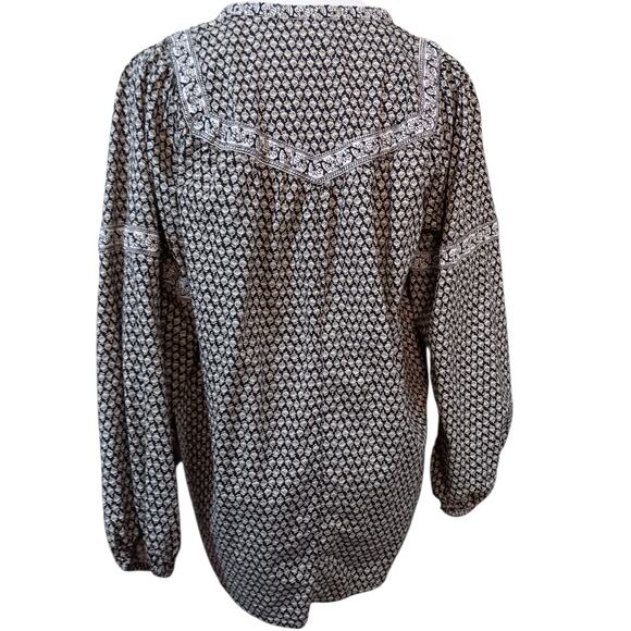 OLD NAVY Boho Peasant Blouse Top Small‎ Gathers Floral Blousy Country Prairie - Picture 2 of 8